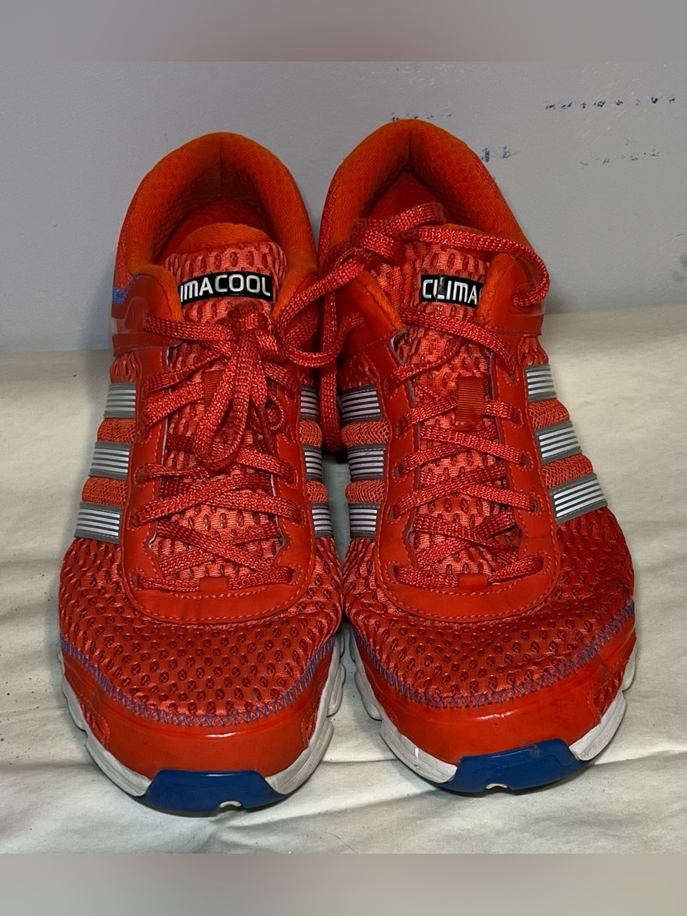 Men’s adidas Orange CLIMACOOL Athletic Sneakers with Silver Stripes